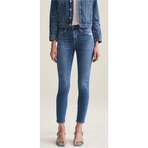 AGOLDE Sophie High Rise Skinny Jeans Cropped Blue